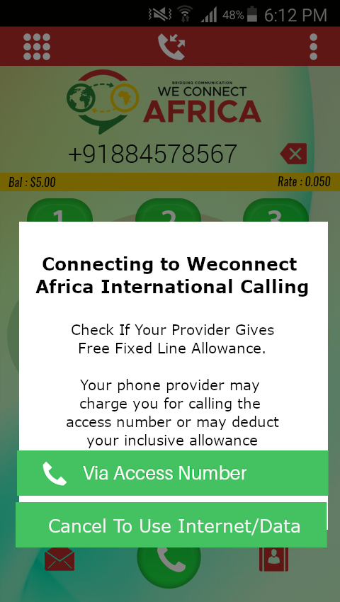 low cost international calling anywhere in the world using either the access number option when in UK or the Mobile Data or Internet option when you do not have free minutes or an allowance to call UK fixed lines.